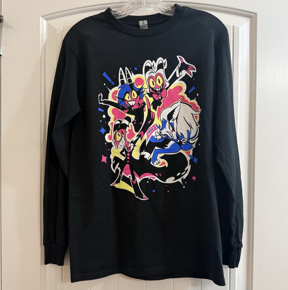 LIMITED ED Helluva Boss IMP Pop Squad Long Sleeve Shirt Blitzo Loona Moxxie [S]